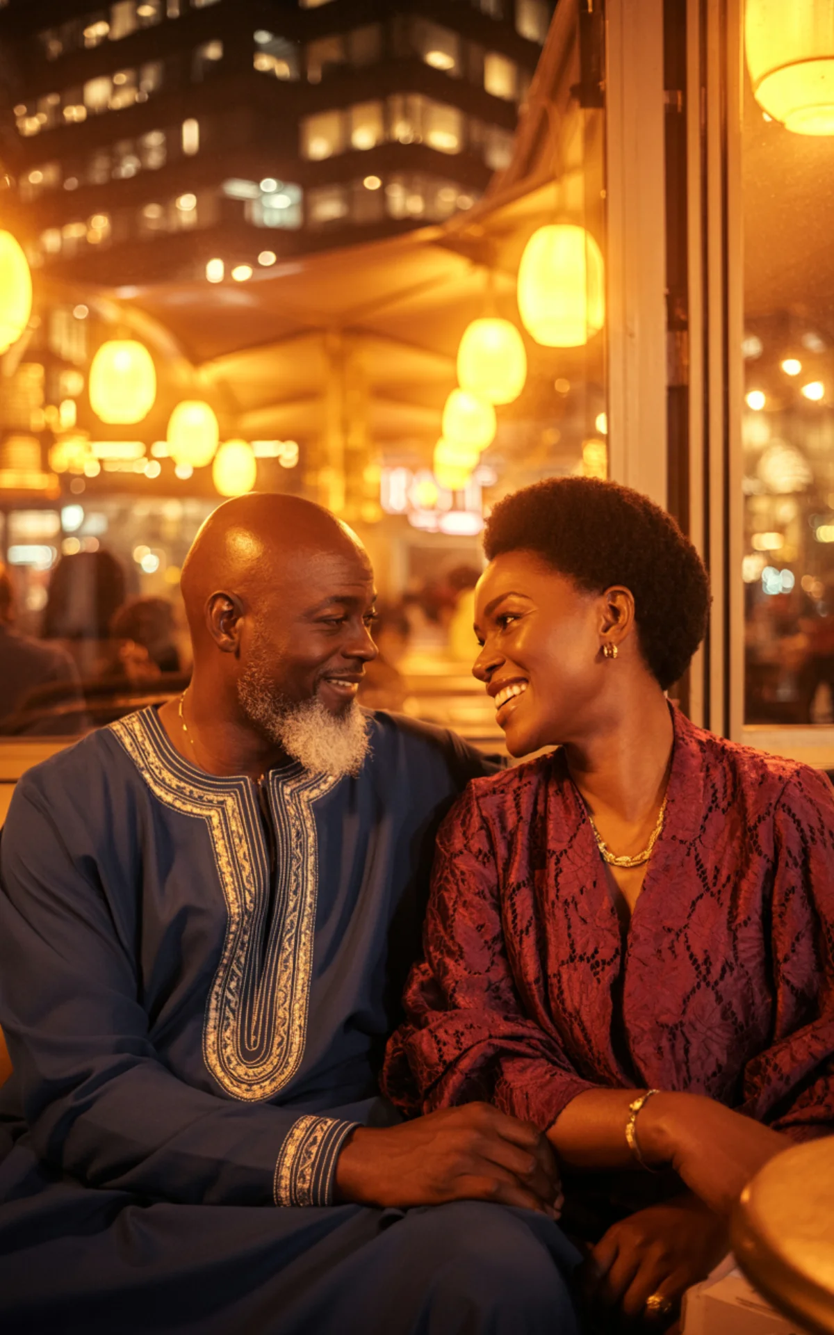 Couple at restaurant